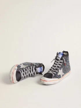 Zapatillas Francy Penstar LAB para hombre en lona negra con pedrería multicolor