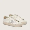 Zapatillas Hi Star para mujer con estrella plateada brillante y lengüeta del talón de nubuck gris paloma
