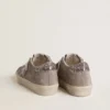 Zapatillas Hi Star para mujer en ante beige con estrella de piel laminada y lengüeta del tacón con purpurina