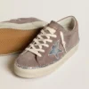 Zapatillas Hi Star para mujer en ante con estrella de piel plateada y lengüeta del talón de piel
