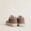 Zapatillas Hi Star para mujer en ante con estrella de piel plateada y lengüeta del talón de piel