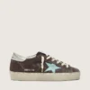 Zapatillas Hi Star para mujer en ante gris oscuro con estrella verde aguamarina