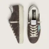 Zapatillas Hi Star para mujer en ante gris oscuro con estrella verde aguamarina
