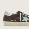 Zapatillas Hi Star para mujer en ante gris oscuro con estrella verde aguamarina