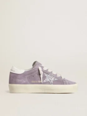 Zapatillas Hi Star para mujer en ante morado con estrella plateada con purpurina