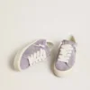 Zapatillas Hi Star para mujer en ante morado con estrella plateada con purpurina