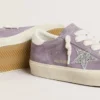 Zapatillas Hi Star para mujer en ante morado con estrella plateada con purpurina