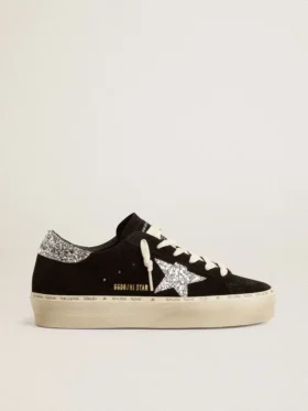 Zapatillas Hi Star para mujer en ante negro con estrella plateada brillante