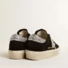 Zapatillas Hi Star para mujer en ante negro con estrella plateada brillante
