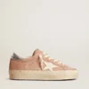 Zapatillas Hi Star para mujer en ante rosa con estrella color crema y lengüeta del talón de piel plateada