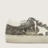Zapatillas Hi Star para mujer en piel de potro en blanco y negro con estrella de cuero blanco