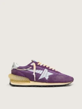 Zapatillas Marathon para hombre con parte superior de nailon morado y estrella blanca
