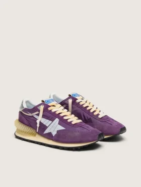 Zapatillas Marathon para hombre con parte superior de nailon morado y estrella blanca