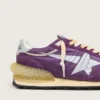 Zapatillas Marathon para mujer con parte superior de nailon morado y estrella blanca