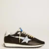 Zapatillas Marathon para hombre con parte superior de nailon negro y estrella blanca