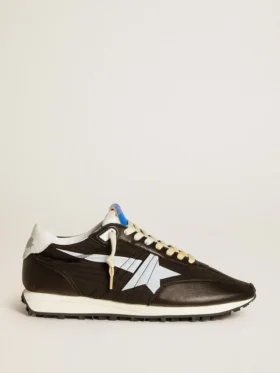 Zapatillas Marathon para hombre con parte superior de nailon negro y estrella blanca