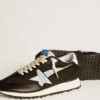 Zapatillas Marathon para hombre con parte superior de nailon negro y estrella blanca