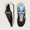 Zapatillas Marathon para mujer con parte superior de nailon ripstop negro y estrella plateada