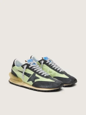 Zapatillas Marathon para hombre con parte superior de nailon verde y estrella negra