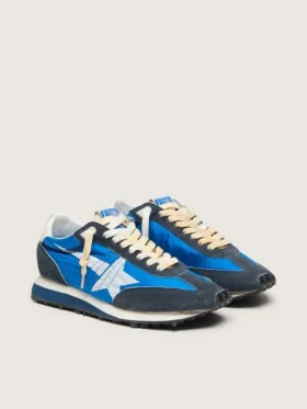 Zapatillas Marathon para mujer con parte superior de nailon azul y estrella blanca