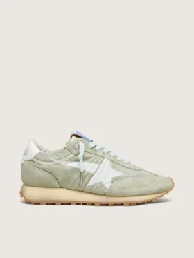 Zapatillas Marathon para mujer en nailon verde salvia con estrella blanca