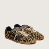 Zapatillas Marathon Speed para hombre en piel de potro con estampado de leopardo en tonos beige y negro, con estrella de piel negra