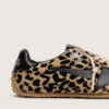 Zapatillas Marathon Speed para hombre en piel de potro con estampado de leopardo en tonos beige y negro, con estrella de piel negra