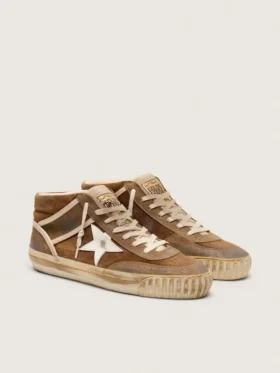 Zapatillas Mid Star LAB para hombre en ante color óxido con estrella de piel blanca