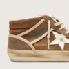 Zapatillas Mid Star LAB para hombre en ante color óxido con estrella de piel blanca