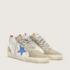 Zapatillas Mid Star para hombre con estrella de piel azul e inserciones de ante gris paloma