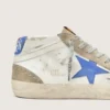 Zapatillas Mid Star para hombre con estrella de piel azul e inserciones de ante gris paloma