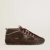 Zapatillas Mid Star para hombre en ante marrón con estrella de piel y lengüeta trasera de ante