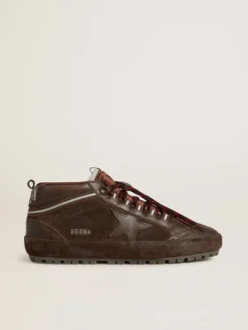 Zapatillas Mid Star para hombre en ante marrón con estrella de piel y lengüeta trasera de ante