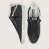 Zapatillas Mid Star para hombre en nubuck con estrella de cuero negro y detalle plateado