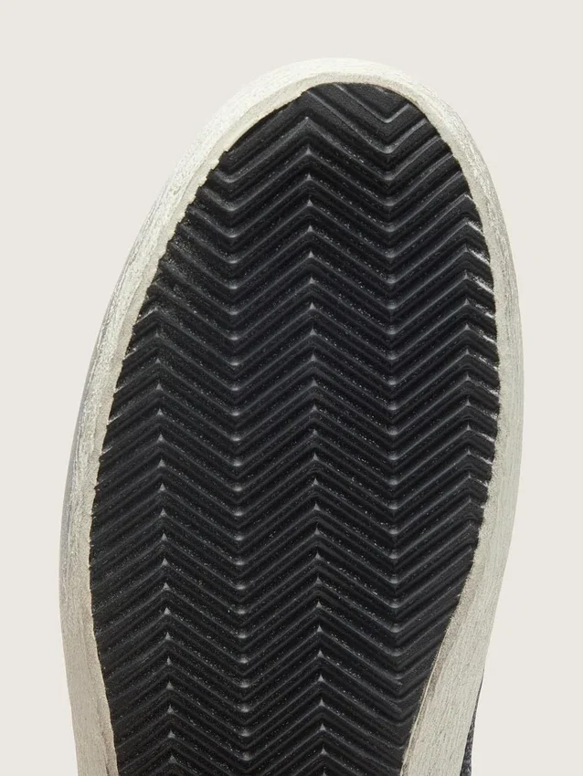 Zapatillas Mid Star para hombre en nubuck con estrella de cuero negro y detalle plateado