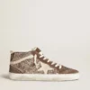 Zapatillas Mid Star para mujer con purpurina, estrella de ante perlado e inserciones de ante marrón