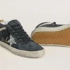 Zapatillas Mid Star para mujer en ante azul petróleo con estrella plateada brillante y detalle de algodón