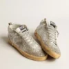 Zapatillas Mid Star para mujer en ante blanco y gris paloma con cristales Swarovski