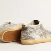Zapatillas Mid Star para mujer en ante blanco y gris paloma con cristales Swarovski
