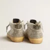 Zapatillas Mid Star para mujer en ante blanco y gris paloma con cristales Swarovski