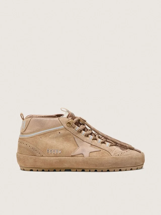Zapatillas Mid Star para mujer en ante color caramelo con estrella de nubuck y lengüeta trasera de ante