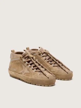 Zapatillas Mid Star para mujer en ante color caramelo con estrella de nubuck y lengüeta trasera de ante