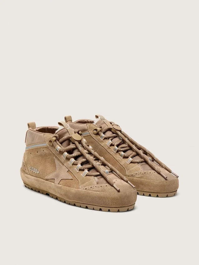 Zapatillas Mid Star para mujer en ante color caramelo con estrella de nubuck y lengüeta trasera de ante