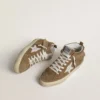 Zapatillas Mid Star para mujer en ante color tabaco con flecos y tachuelas