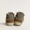 Zapatillas Mid Star para mujer en ante color tabaco con flecos y tachuelas