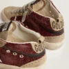 Zapatillas Mid Star para mujer en color burdeos brillante con inserciones grises y estrella blanca