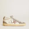 Zapatillas Mid Star para mujer en napa y ante con estrella de piel metalizada marrón claro