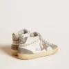 Zapatillas Mid Star para mujer en napa y ante con estrella de piel metalizada marrón claro
