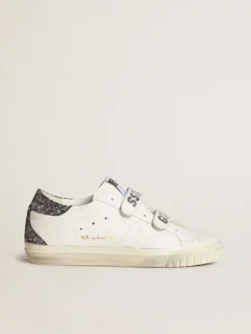 Zapatillas «Old School» de origen biológico con estrella perforada y lengüeta del talón con purpurina