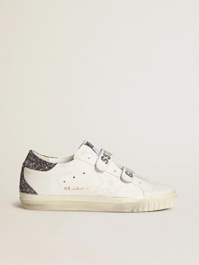 Zapatillas «Old School» de origen biológico con estrella perforada y lengüeta del talón con purpurina